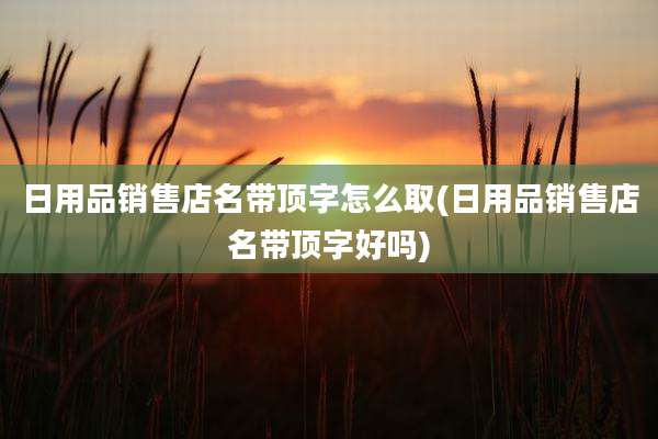 日用品销售店名带顶字怎么取(日用品销售店名带顶字好吗)