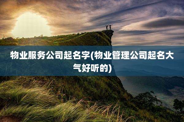 物业服务公司起名字(物业管理公司起名大气好听的)