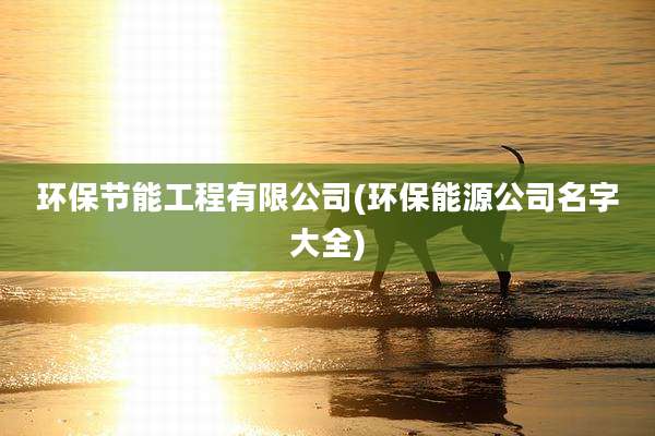 环保节能工程有限公司(环保能源公司名字大全)