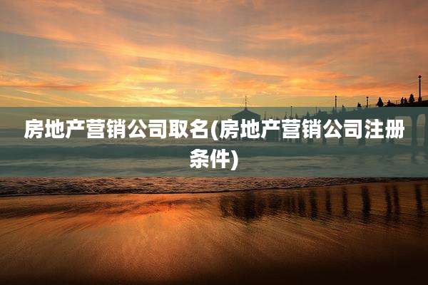 房地产营销公司取名(房地产营销公司注册条件)