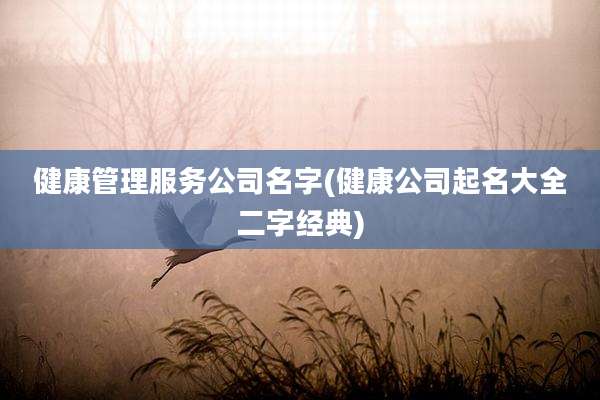 健康管理服务公司名字(健康公司起名大全二字经典)
