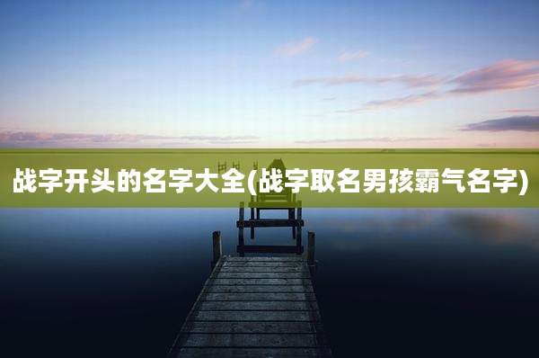 战字开头的名字大全(战字取名男孩霸气名字)