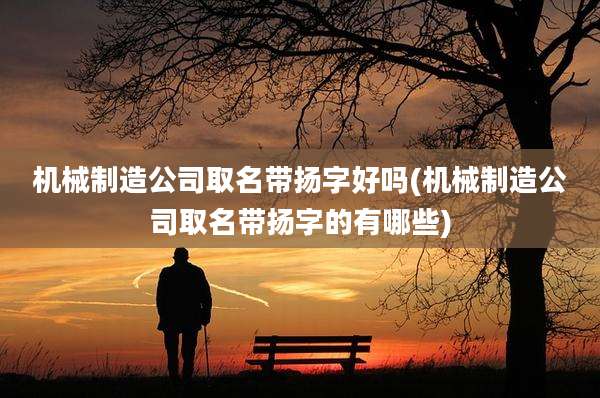 机械制造公司取名带扬字好吗(机械制造公司取名带扬字的有哪些)