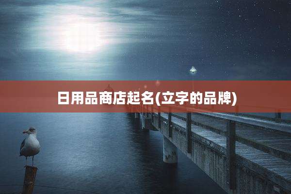 日用品商店起名(立字的品牌)