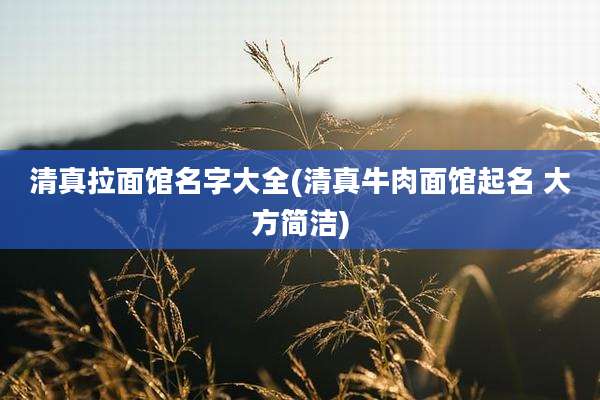 清真拉面馆名字大全(清真牛肉面馆起名 大方简洁)