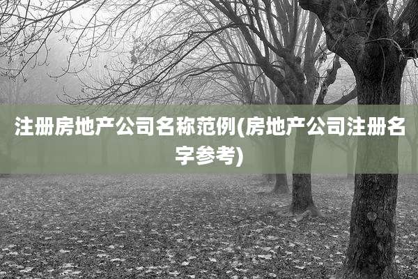 注册房地产公司名称范例(房地产公司注册名字参考)