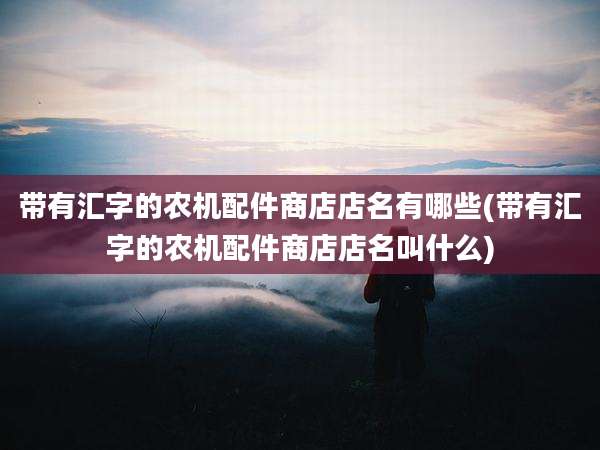 带有汇字的农机配件商店店名有哪些(带有汇字的农机配件商店店名叫什么)