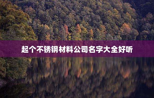 起个不锈钢材料公司名字大全好听
