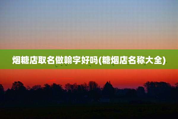 烟糖店取名做翰字好吗(糖烟店名称大全)