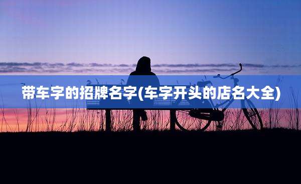 带车字的招牌名字(车字开头的店名大全)
