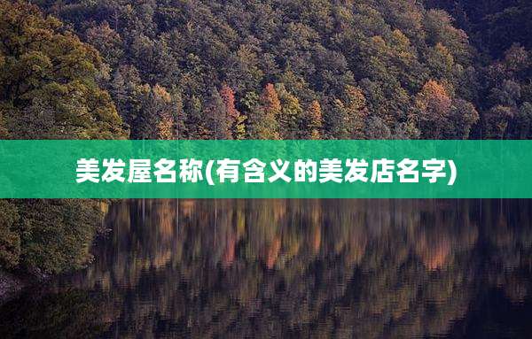 美发屋名称(有含义的美发店名字)