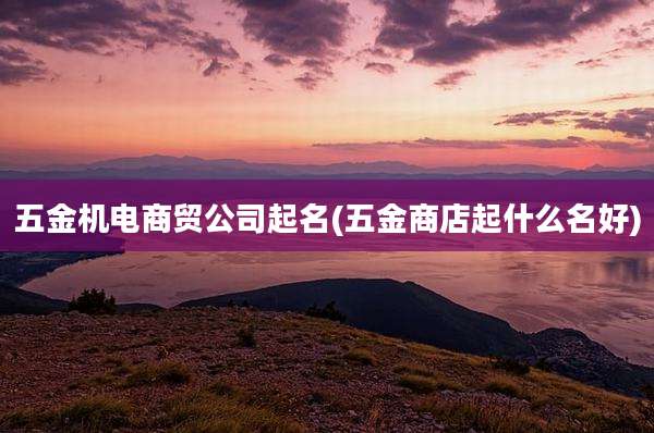 五金机电商贸公司起名(五金商店起什么名好)