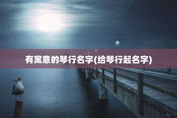 有寓意的琴行名字(给琴行起名字)