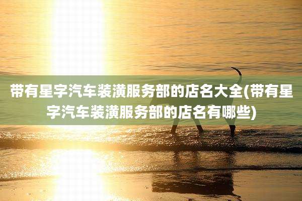 带有星字汽车装潢服务部的店名大全(带有星字汽车装潢服务部的店名有哪些)