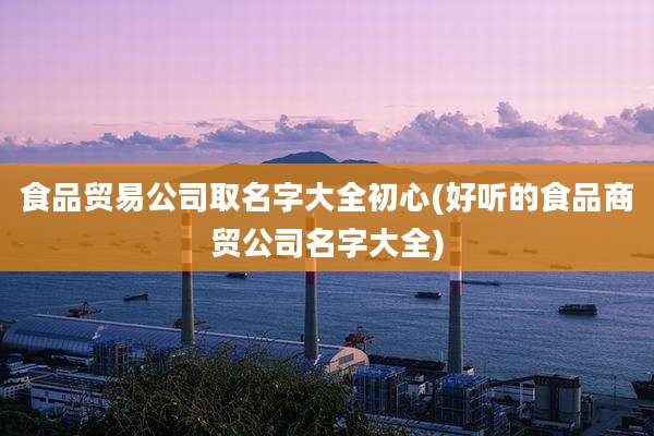 食品贸易公司取名字大全初心(好听的食品商贸公司名字大全)