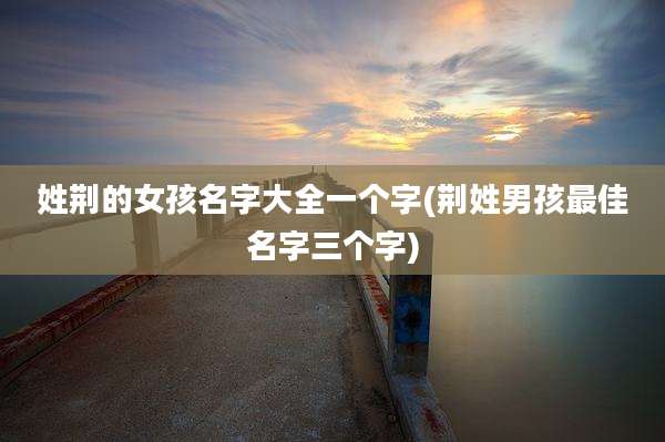 姓荆的女孩名字大全一个字(荆姓男孩最佳名字三个字)
