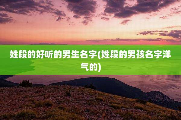 姓段的好听的男生名字(姓段的男孩名字洋气的)