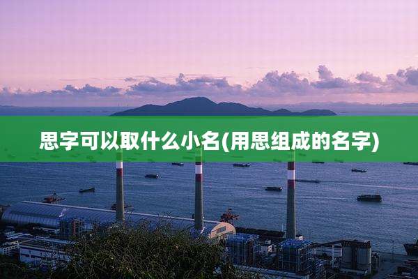 思字可以取什么小名(用思组成的名字)