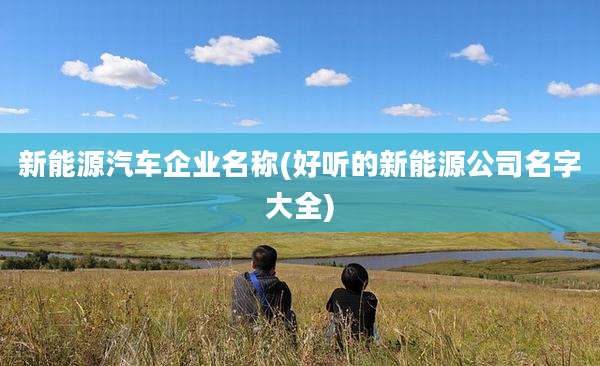 新能源汽车企业名称(好听的新能源公司名字大全)