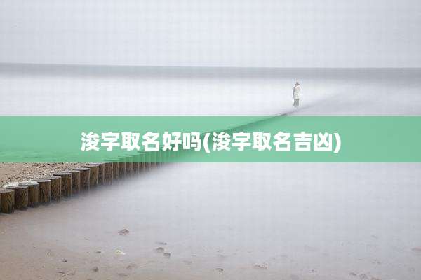 浚字取名好吗(浚字取名吉凶)
