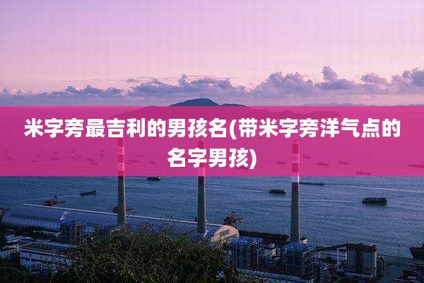 米字旁最吉利的男孩名(带米字旁洋气点的名字男孩)