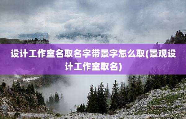 设计工作室名取名字带景字怎么取(景观设计工作室取名)