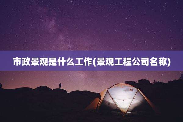 市政景观是什么工作(景观工程公司名称)