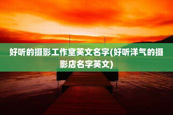 好听的摄影工作室英文名字(好听洋气的摄影店名字英文)