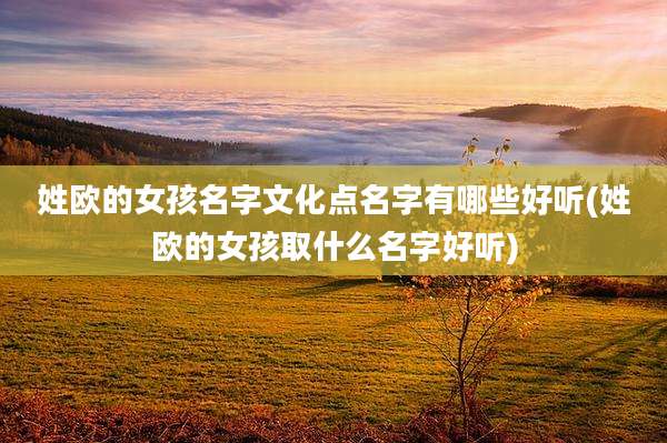 姓欧的女孩名字文化点名字有哪些好听(姓欧的女孩取什么名字好听)