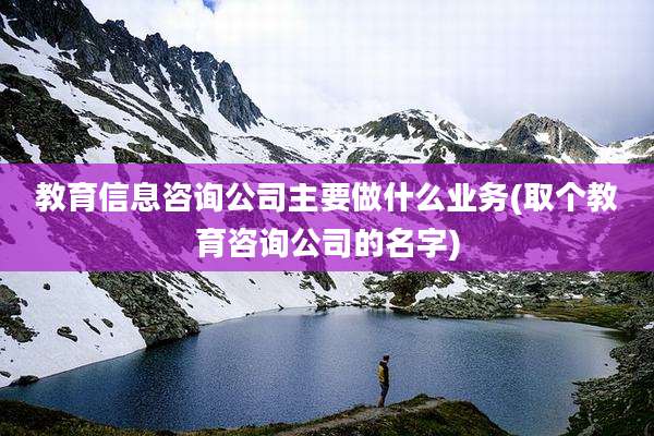 教育信息咨询公司主要做什么业务(取个教育咨询公司的名字)