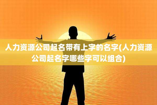 人力资源公司起名带有上字的名字(人力资源公司起名字哪些字可以组合)