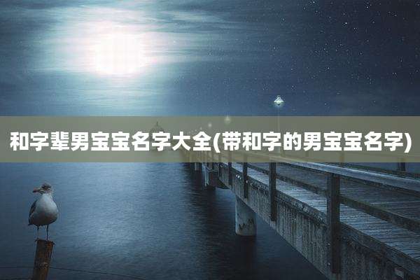 和字辈男宝宝名字大全(带和字的男宝宝名字)