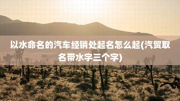 以水命名的汽车经销处起名怎么起(汽贸取名带水字三个字)