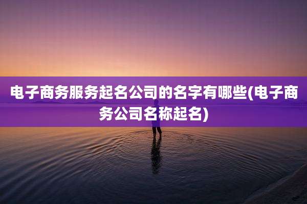 电子商务服务起名公司的名字有哪些(电子商务公司名称起名)