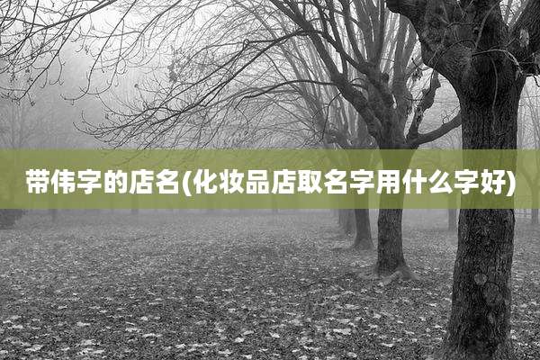 带伟字的店名(化妆品店取名字用什么字好)