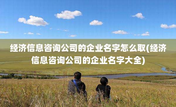 经济信息咨询公司的企业名字怎么取(经济信息咨询公司的企业名字大全)
