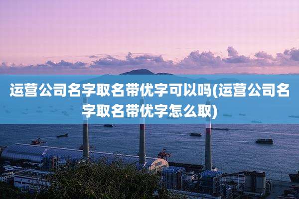 运营公司名字取名带优字可以吗(运营公司名字取名带优字怎么取)