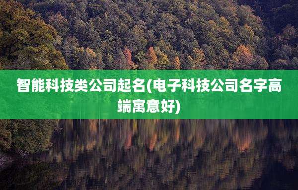智能科技类公司起名(电子科技公司名字高端寓意好)
