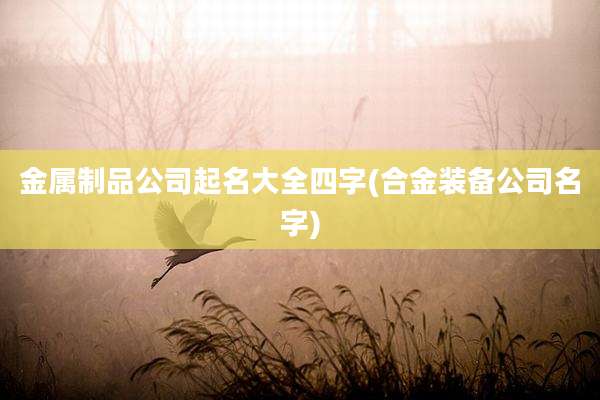 金属制品公司起名大全四字(合金装备公司名字)