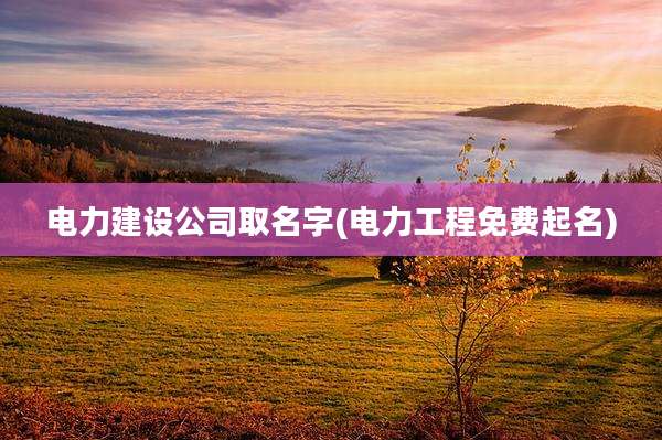 电力建设公司取名字(电力工程免费起名)