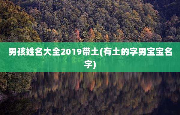 男孩姓名大全2019带土(有土的字男宝宝名字)