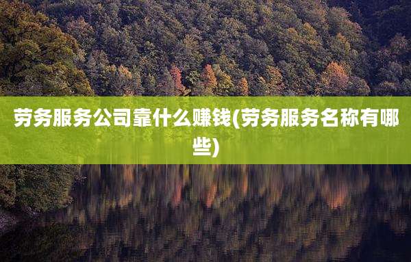 劳务服务公司靠什么赚钱(劳务服务名称有哪些)