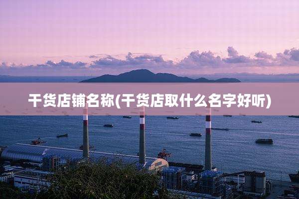 干货店铺名称(干货店取什么名字好听)