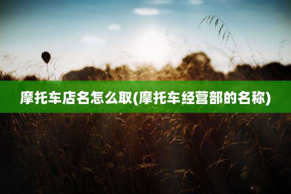 摩托车店名怎么取(摩托车经营部的名称)