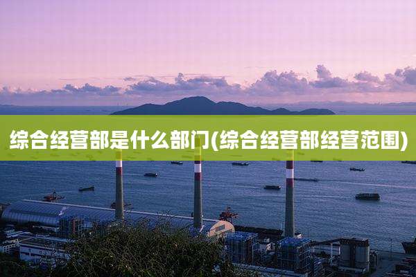 综合经营部是什么部门(综合经营部经营范围)