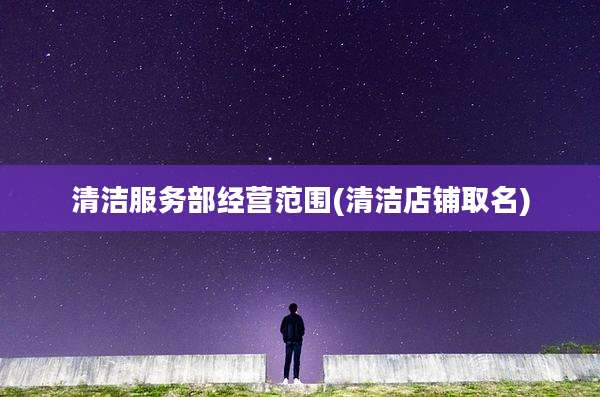 清洁服务部经营范围(清洁店铺取名)