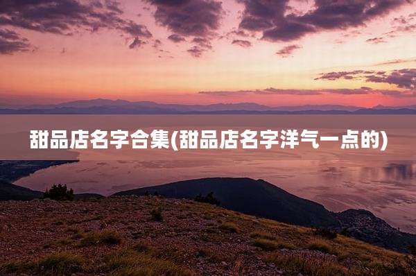 甜品店名字合集(甜品店名字洋气一点的)