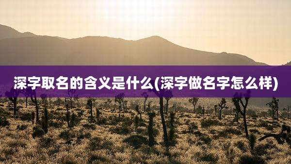 深字取名的含义是什么(深字做名字怎么样)