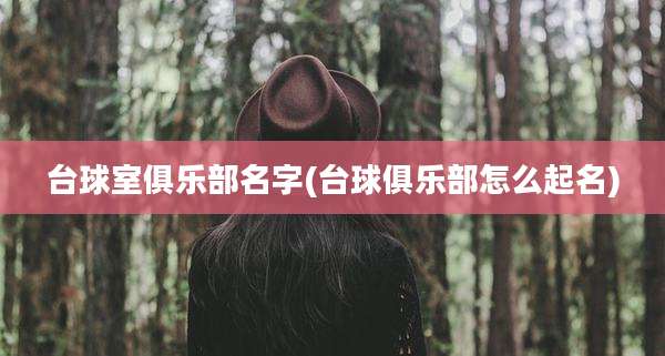 台球室俱乐部名字(台球俱乐部怎么起名)