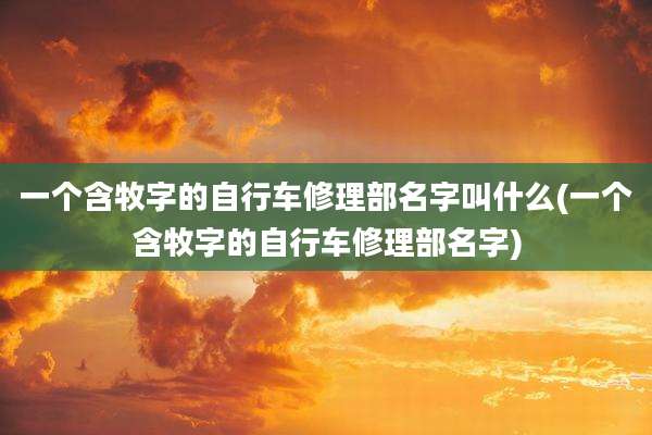 一个含牧字的自行车修理部名字叫什么(一个含牧字的自行车修理部名字)
